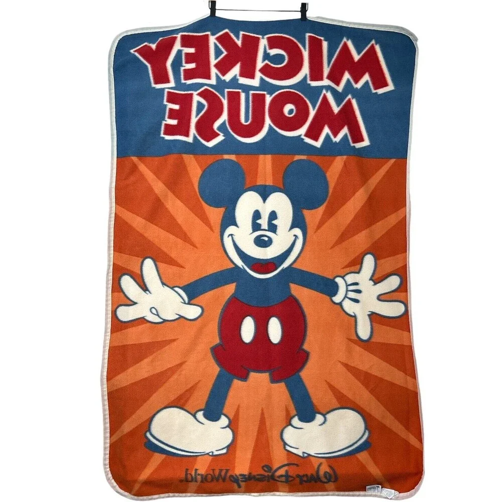 Vintage‎ Mickey Mouse Fleece Blanket Throw Disneyworld 40